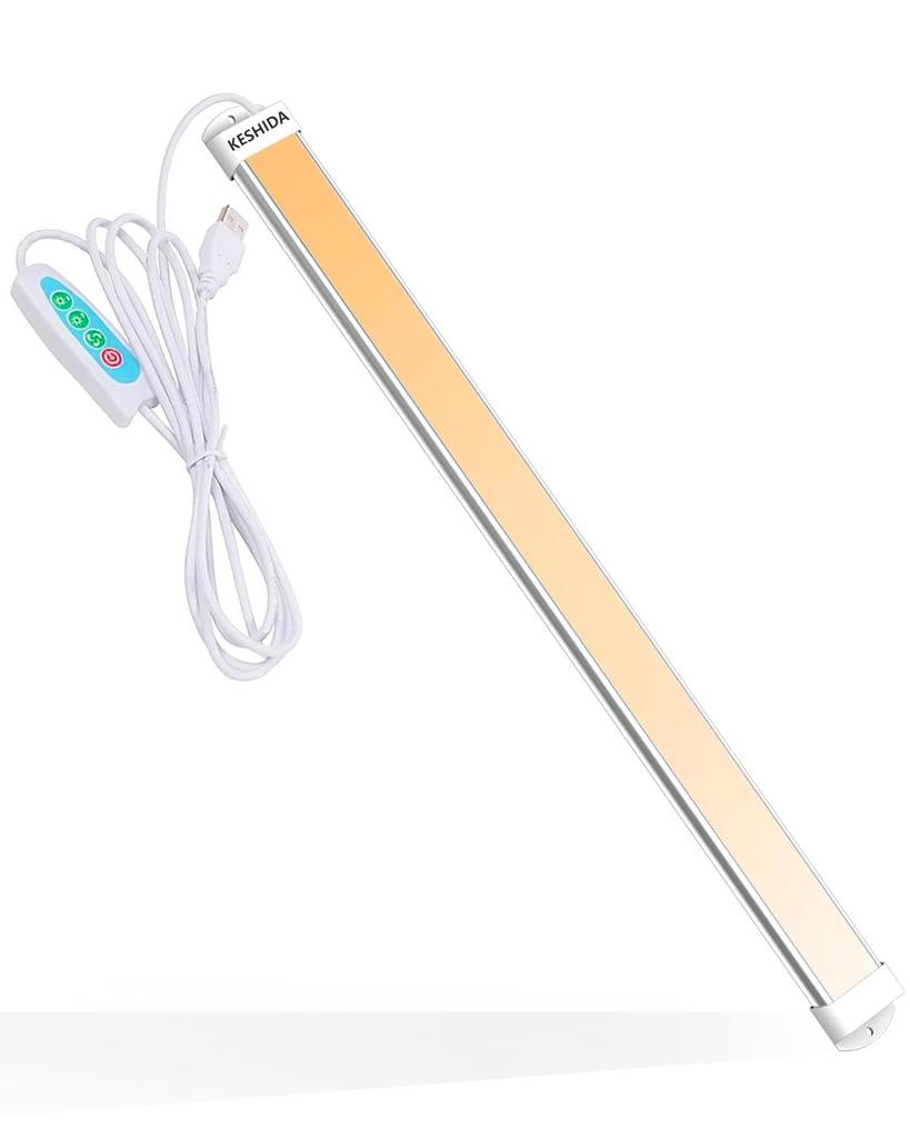 KESHIDA LED tyčové světlo, USB, Kuchyňské zářivkové světlo, Pod policí, Ultra jasné, Napájené USB 5V, 40cm trubicové světlo, 1500LM, 12W spotřeba energie,