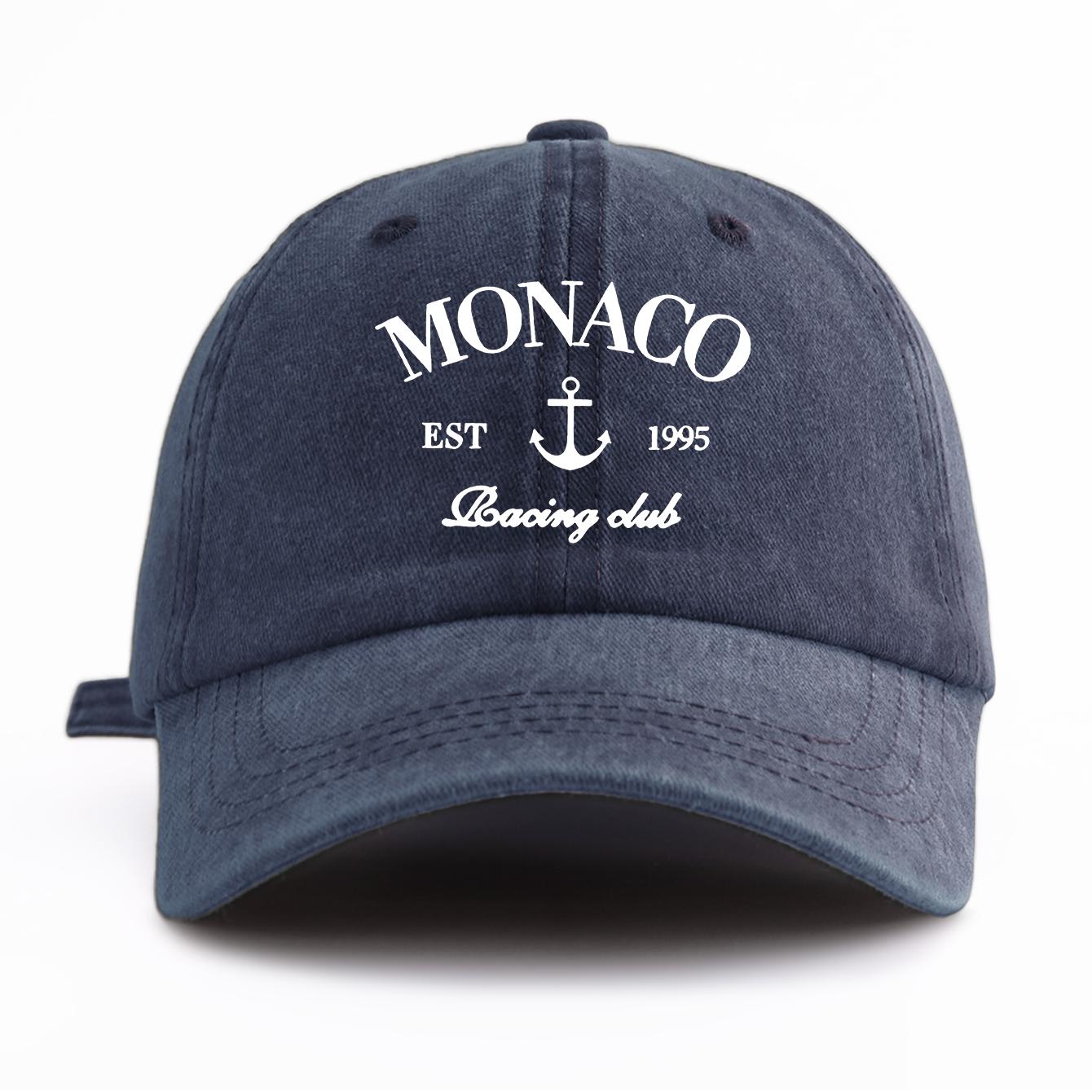 

1 шт. Стильна випрана бейсболка MONACO для дорослих. Мінімалістичний ретро-стиль. Повсякденна. М яка. Регульована. Кепка тата. Ідеально підходить як подарунок