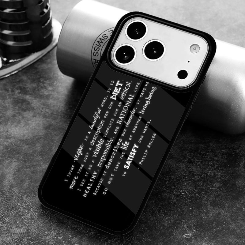 Vegan Quotes Phone Case For iPhone 17,16e,15,14,13,12,11,Mini,Pro,MAX Soft Silicone Cover