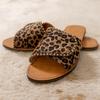 Women's Ladies Fashion Casual Flat Leopard Shoes Slippers Peep Toe Sandals