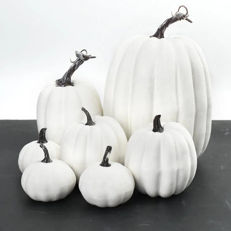 7PCS Simulation Pumpkin Model Set Artificial Fall Decor for Halloween Thanksgiving Party Garden Table Display Decorations