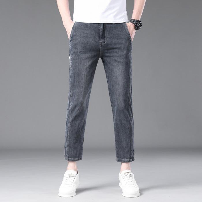 

New Cropped Pants Thin Straight-leg Pants for Boys Stretch Jeans 28