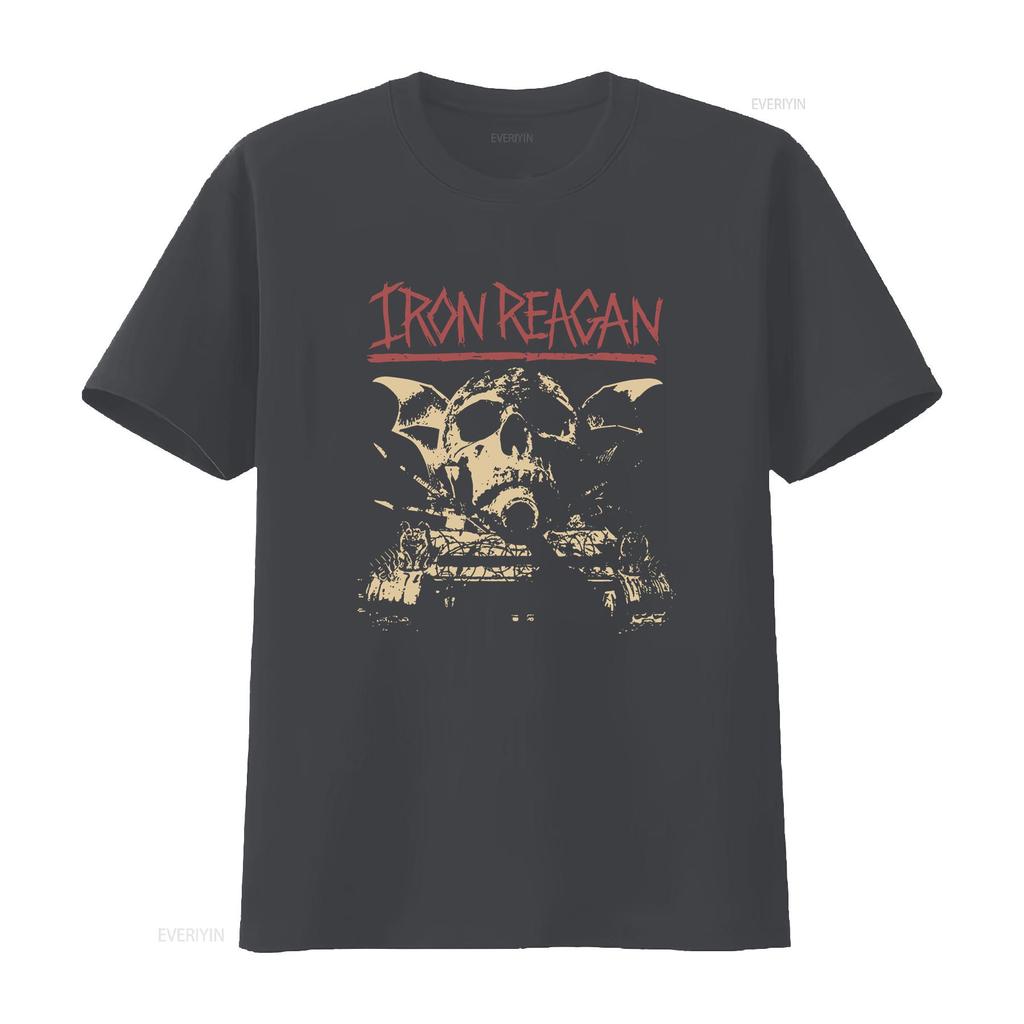 Koszulka z nadrukiem Żelazny Reagan Ostrzeżenie S M L XL 2XL 3XL vintage Sprana streetwear Top Do noszenia na co dzień moda Stylowy Casual Unisex
