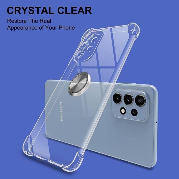 Coque de protection - BOOLING - pour Samsung Galaxy M13 4G - Silicone souple - Transparent - Anneau rotatif 360°