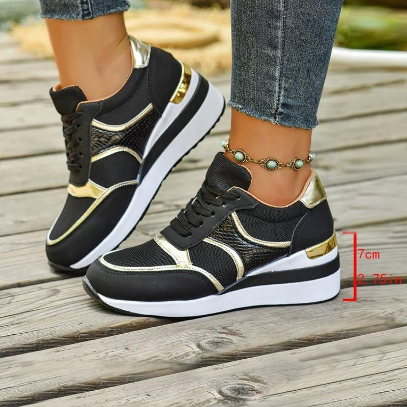 Large size platform sports casual women's shoes fashion lace-up single shoes fashion sports shoes