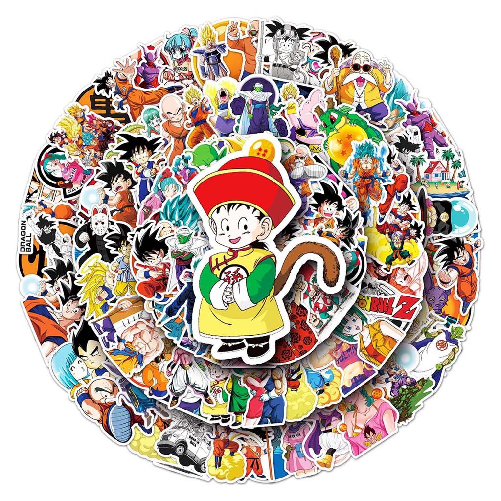 100 Dragon Ball Anime Graffiti Stickers for Suitcases, Notebooks, and More