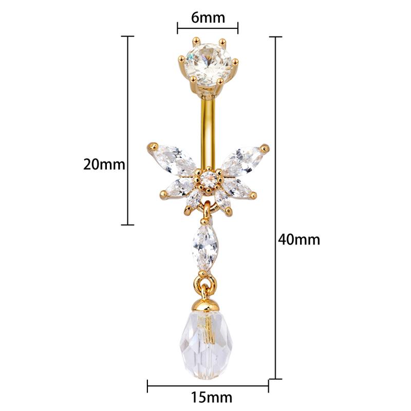 Navel Ring Piercing Heart Angel Wings Pendant Belly Button Rings For Women Body Decoration Jewelry