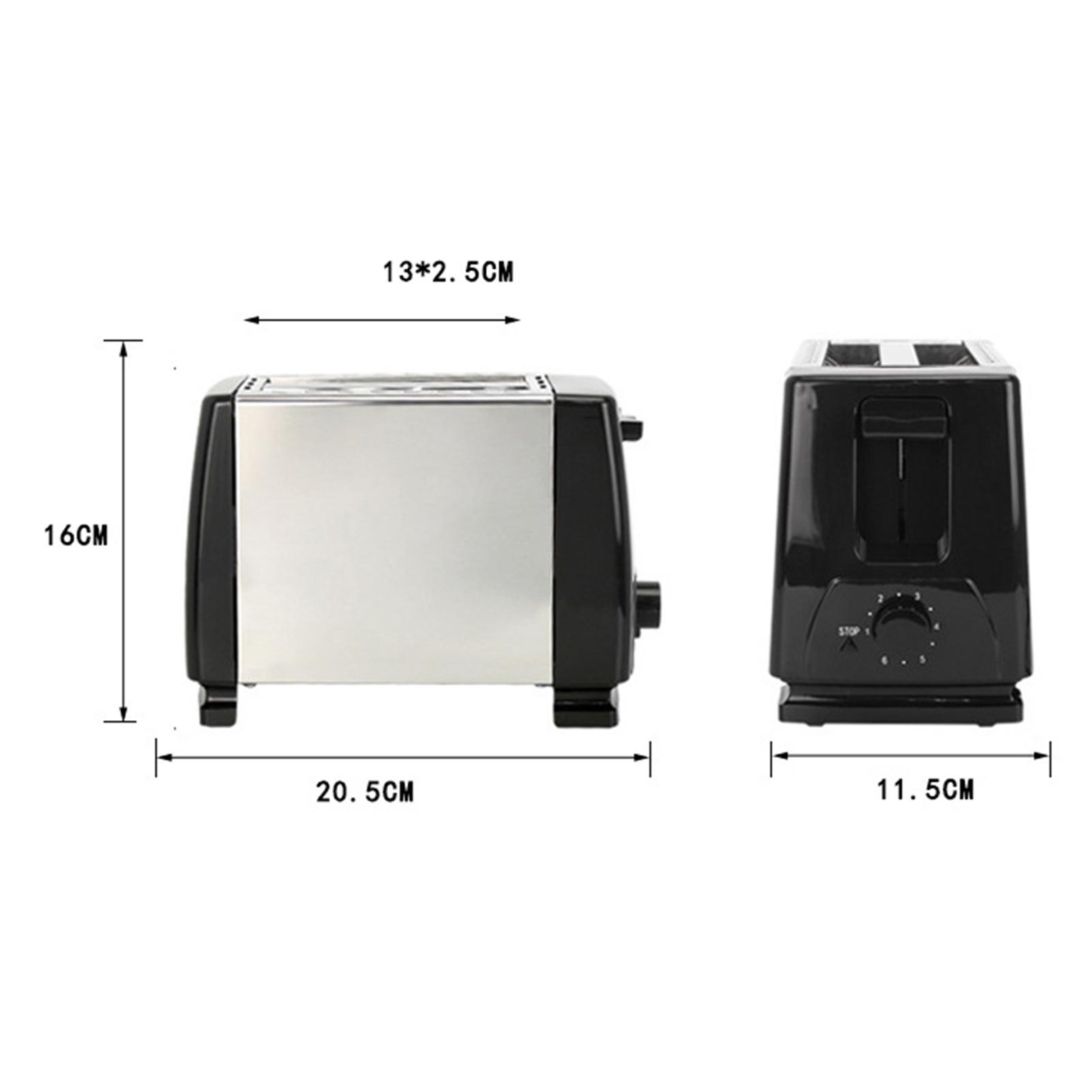 

Бытовая автоматическая хлебопечка с быстрым нагревом, 2 отделения для ломтиков хлеба, выпечка из нержавеющей стали, машина для приготовления завтрака 2520V чёрный