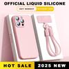 Lanyard Phone Case For iPhone 16E 16 14 15 Plus 12 13 Mini 11 16 Pro X XR XS Max SE Liquid Silicone Strap Protector Soft Cover