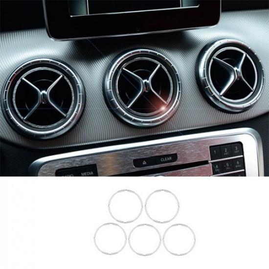 Air Conditioning switch Cover Trim 5X For Benz GLA CLA 2013-2019 Silver Aluminum