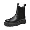 plus size mens casual high chelsea boots black autumn winter shoes cowboy natural leather boot handsome platform long botas mans