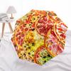 1 Stück Automatischer Faltregenschirm - Pizzamotiv, Tragbares & Faltbares Design mit 8 Speichen, Weihnachts-Geburtstagsgeschenke