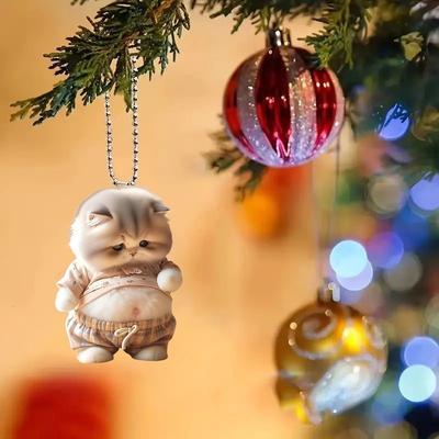 New Acrylic Flat To Big Belly Cat Pendant Pendant Car Pendant Key Mobile Phone Pendant