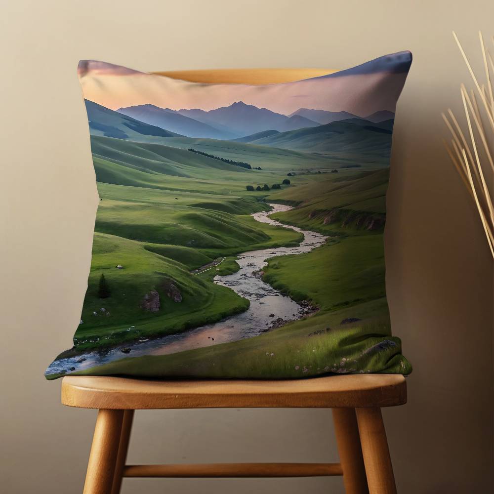 Natural Scenic Mountains Throw Pillow Case For 45*45cm,55*55cm,30*30cm For Home Bedroom Decoration And Protector
