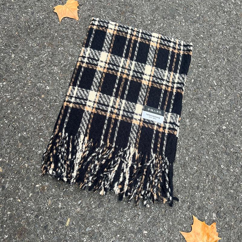 Mohair-Schal Koreanischer Stil Herbst und Winter karierter Schal Imitation Kaschmir warmer Schal Paar vielseitiger Schal