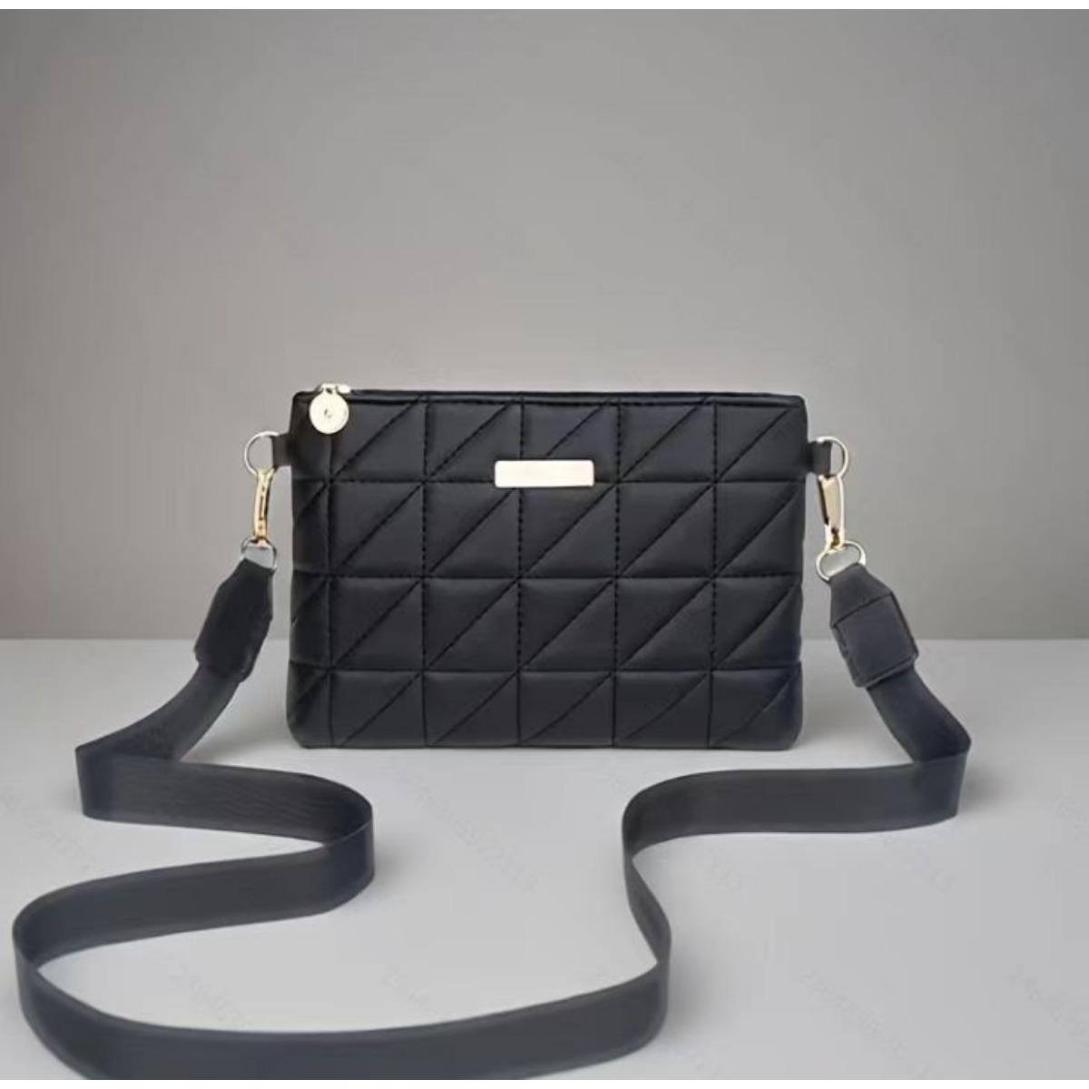 

Полосатая сумка на плечо/кроссбоди, Изысканная фурнитура, Застежка-молния, Черно-белая многофункциональная, Незаменимая для ежедневных путешествий, Высококачественная сумка белый