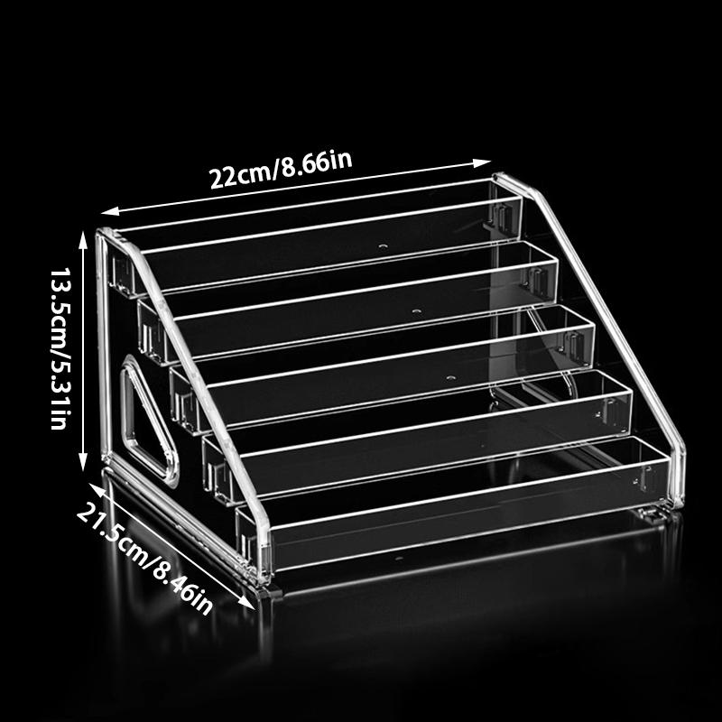 Transparent Display Stand Storage Rack Cosmetic Organizer Tray Nail Polish Toy Display Holder Stepped Lipstick Desk Storage