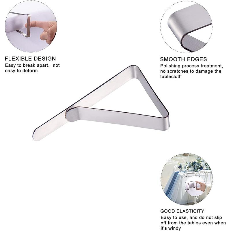 LMETJMA 12Pcs Tablecloth Clips Heavy Duty Picnic Table Clips Stainless Steel Table Cloth Cover Clamps Table Cloth Holders JT199