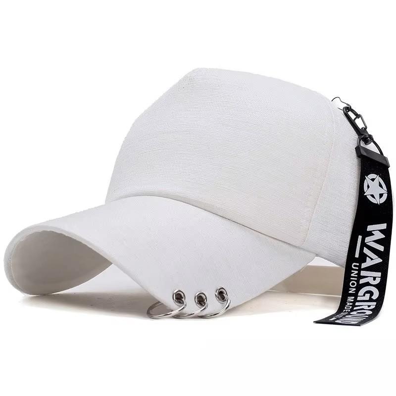 Baseball Cap Hat Iron Ring Spring Summer Autumn Punk Hip Hop Rock Adjustable Unisex Men Women Outdoor Casual Cotton Snapback