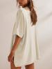 Women's Oversized T-Shirt Crew Neck Short Sleeve Side Slit Loose Summer Blouse Top