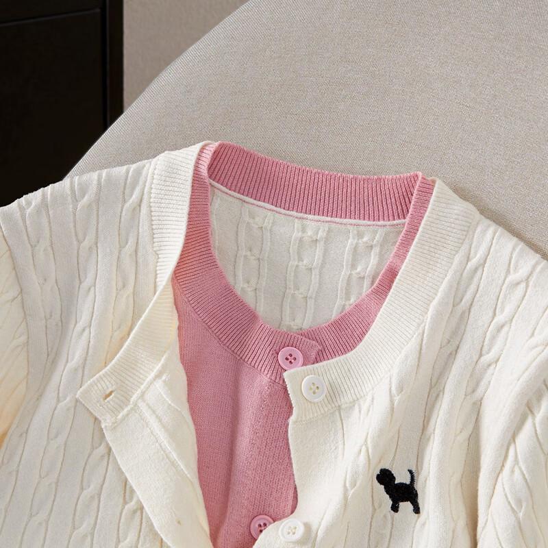 Tachi Women's Faux Two-Piece Colorblock Cable Knit Cardigan