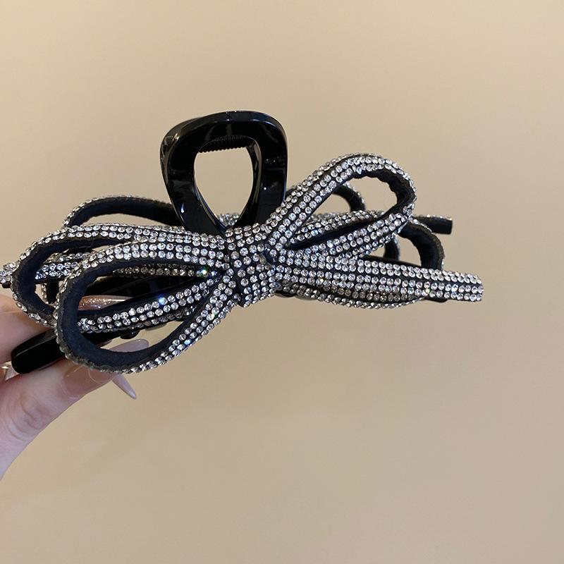 Retro Light Luxury Bow Hairpin, Elegant and Advanced, Back of the Head Grab Clip, Fashionable Temperament, Versatile Hair Accessories Woman