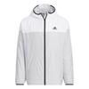Adidas Rdy Hooded Windbreaker Jacket Light Gray Heather Solid a Jersey Top with a Small Logo and Regular Men's Wind. (KWX77), Gray/White (JG8532),