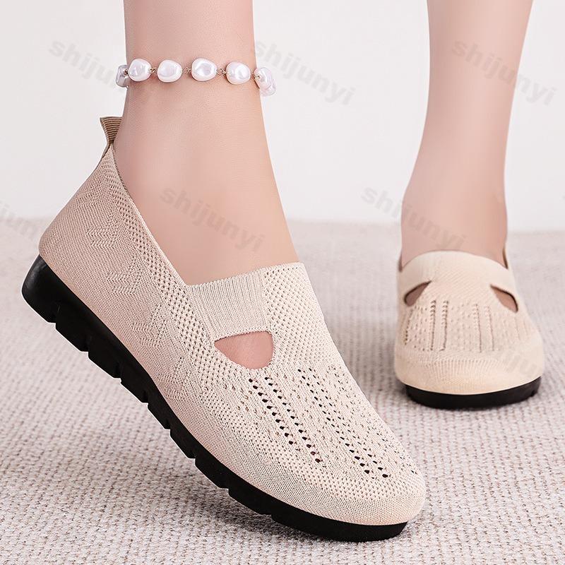 Fashion Female Casual Shoes Women's Summer Mesh Breathable Flat Shoes Ladies Comfort Light Sneaker Socks Women Loafers Zapatillas Muje