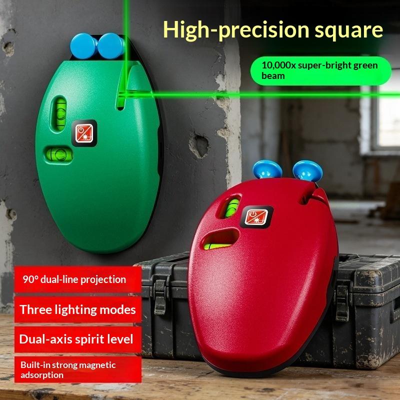 Mouse Shape Laser Level 90 Degree Right Angle Laser Line Level Strong Magnetic Base For Wall Hanging Construction Layout