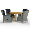 VidaXL Garden Dining Set, 5 Pcs Light Grey