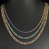 Chaîne Figaro Colorée Vintage Large de 3 mm / 4,5 mm / 6 mm pour Collier Homme et Femme Accessoires de Bijoux en Acier Inoxydable Choker Cadeau