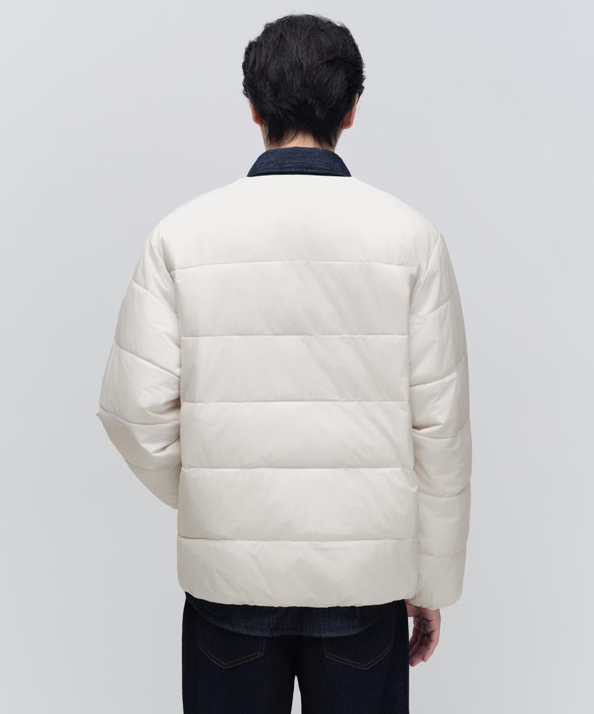 Musinsa Standard Daily Puffer Collarless Padded Jacket [Dusty Cream]