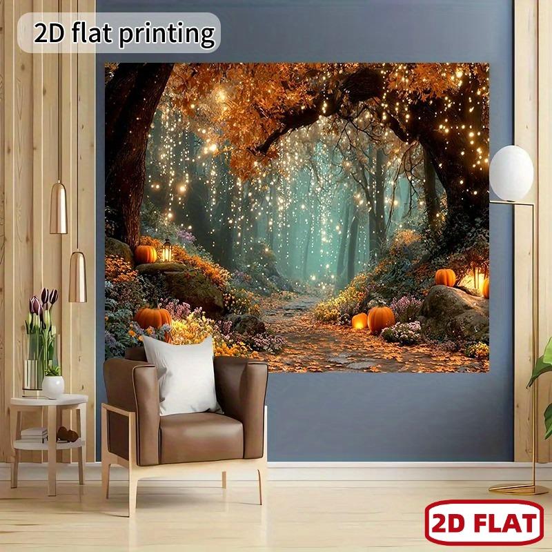 2D plane, 1 piece of autumn forest background banner, suitable for harvest season, birthday, anniversary celebration