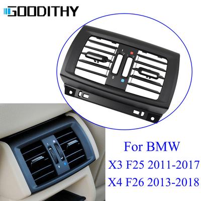 Car Black Rear Air Conditioner AC Vent Grille Outlet Panel Cover Replacement For BMW X3 X4 F25 F26 2011 2012 2013 2014 2015