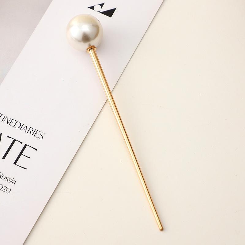 

Элегантная жемчужная заколка для волос, пучок, аксессуар для волос, заколка, аксессуар для волос, однорядная простая заколка Big pearl