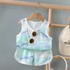 Children's Clothing Print Sleeveless Tops Shorts Cute Breathable Kids Summer Vest Shorts Set Tank Top For Baby Clothing Children