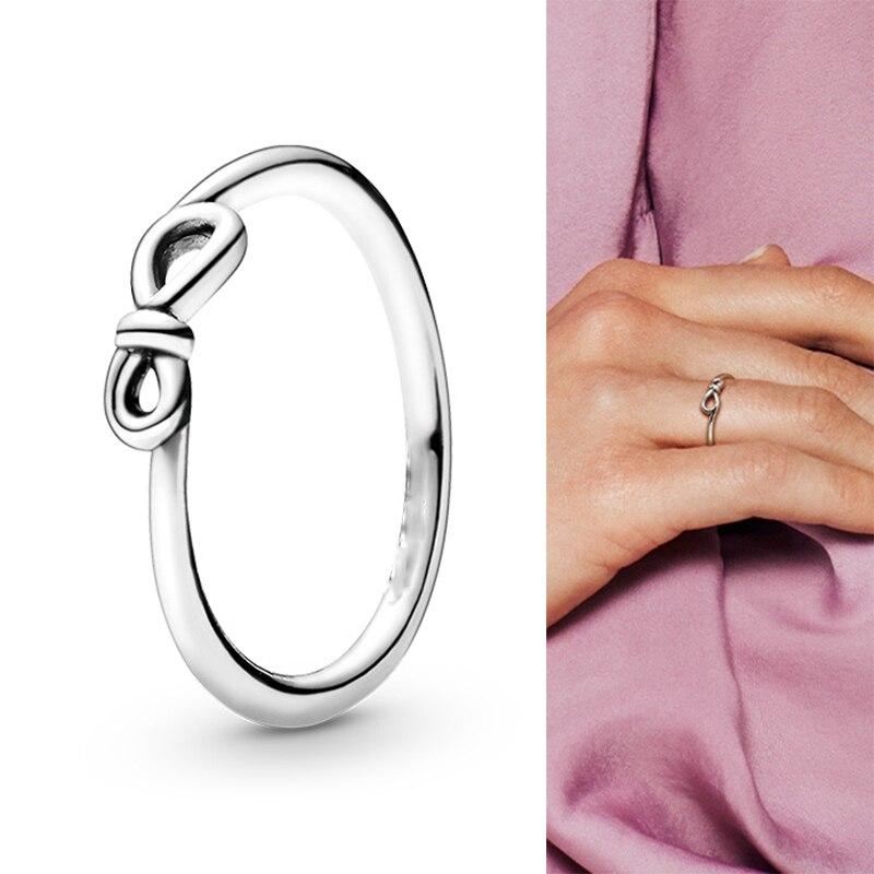 New 925 Sterling Silver Pan Ring Forever Symbol Rosette Ring For Women Wedding Party Gift Fashion Jewelry