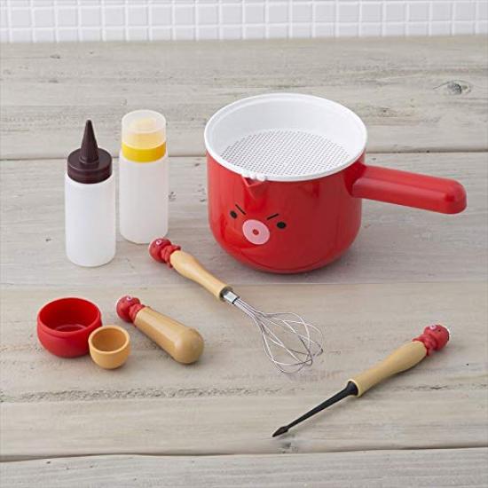 KAI Takoyaki Tool 5-Piece Set: Includes 2 Picks, Kitchen Paper, Oil Brush, Batter Dispenser, Bowl, and Dispenser.