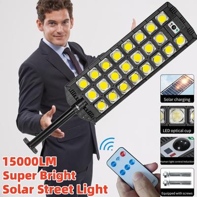 15000LM Solar Street Light Motion Sensor LED Solar Floodlight Photosensitive Outdoor Waterproof LED Courtyard Safety Light Human Sensing Wall Light