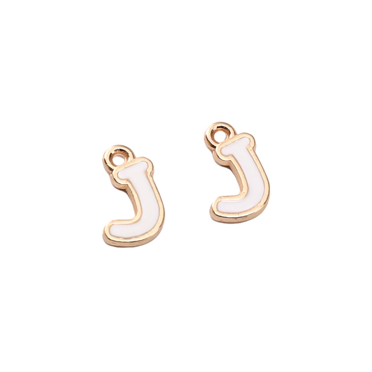 

Сплав Подвеска-шарм с буквой, покрытая капельной эмалью, Подвеска для изготовления ювелирных изделий, Аксессуары, Сделай сам, Серьги, Ожерелье, Браслет J 8×12mm 2pcs