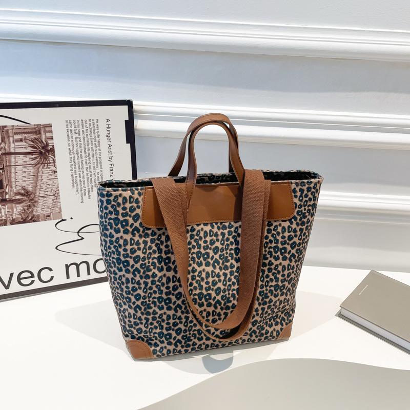 

Популярный леопардовый принт большая сумка сумка-мессенджер новая сумочка контрастного цвета универсальная сумка-ведро для поездок на работу хаки