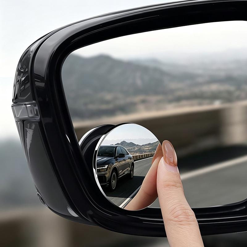 1 Set 5cm Universal Car 360 Blind Spot Side Mirror Stick On Glass Adjustable Safety Lens Security Protection Car Accessories
