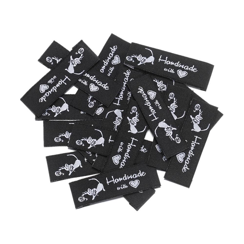 50PCS DIY Woven Supplies Knitting Wool Ball Clothes Labels Garment  Accessories Handmade With Love Clothing Tags