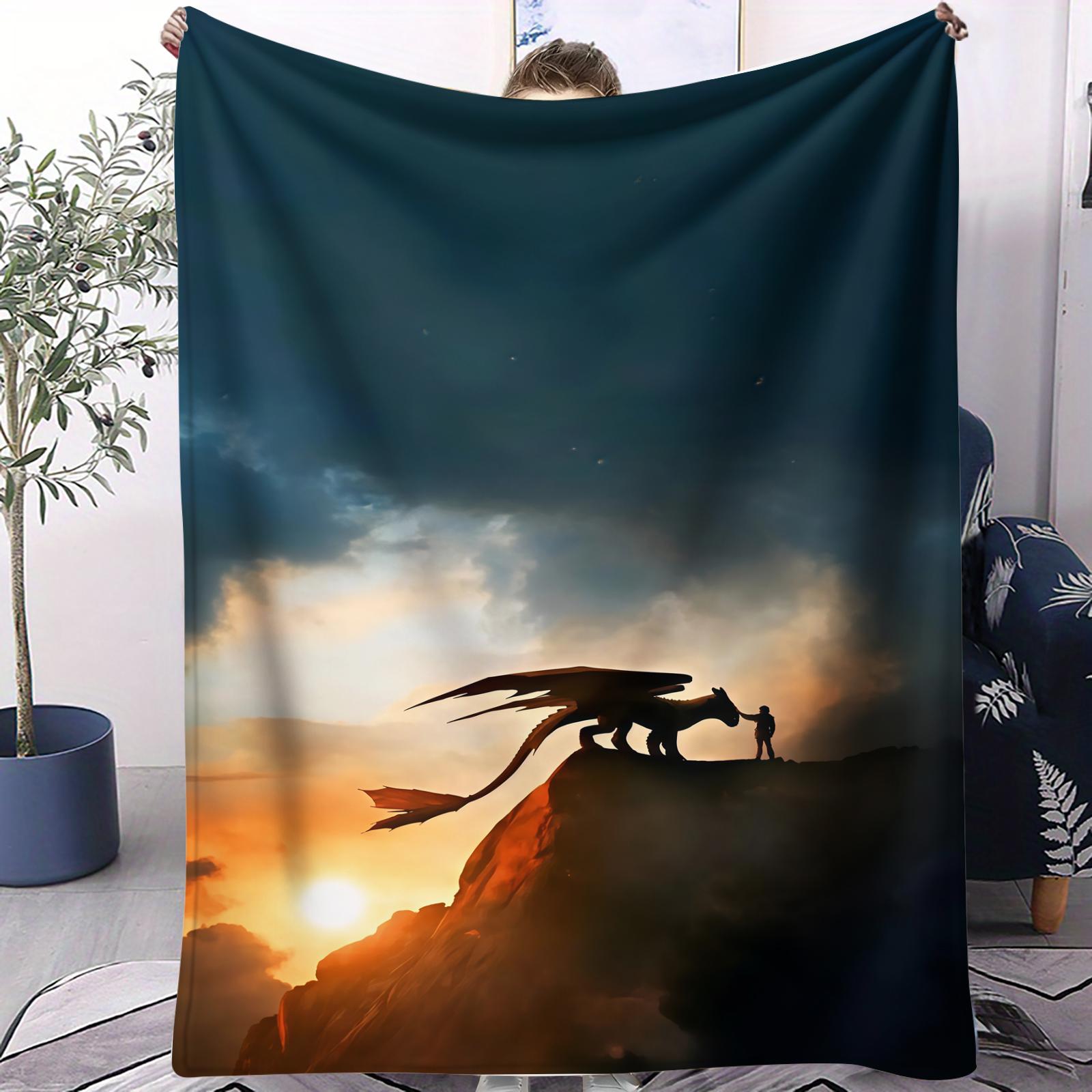 

How To Train Your Dragon Small Cover Blanket Bed Sheet All Season Soft Plush For Bed Bedroom Dorm Sofa Lunch Camping Kids Gift 70x100cm