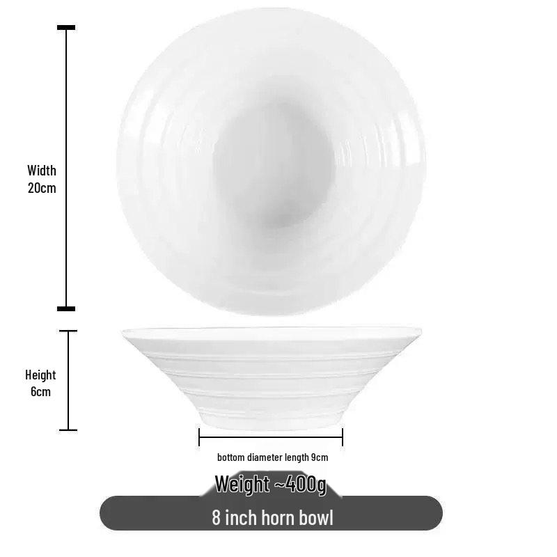

Large Ceramic Soup and Fruit Bowl - Mala Xiang Guo 8-inch Large Horn Bowl [Single Pack]