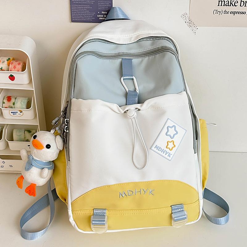 School bag children, elementary school students, girls, junior high school students, cute high school, high value, contrasting color backpack