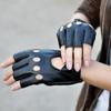 Cute Hot Fingerless Gloves Women Driving PU Leather Gloves Half Finger