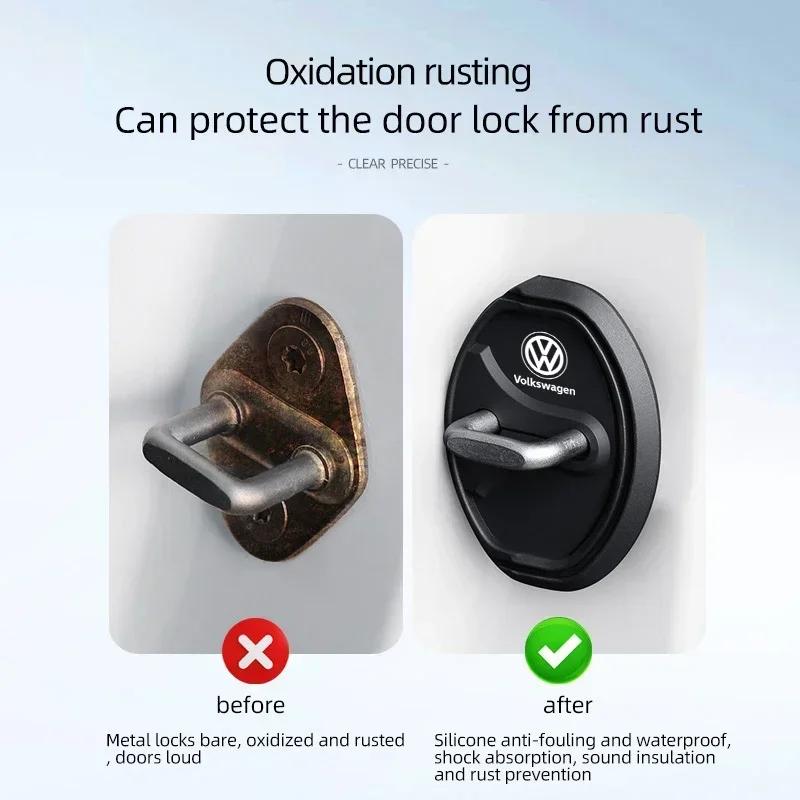Car Door Lock Buckle Protector Covers For VW Polo Beetle Sharan Scirocco Magotan Golf Passat CC Tiguan L Touareg  Sticker
