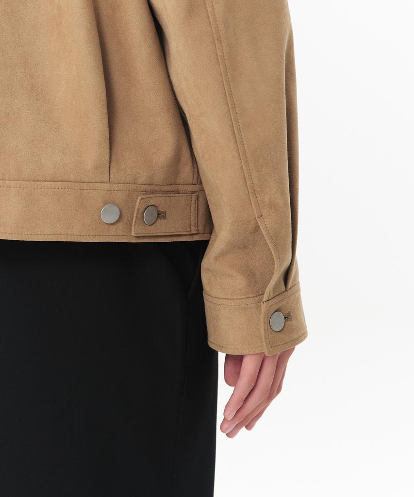 Musinsa Standard Synthetic Suede Minimal Trucker Jacket [Beige]