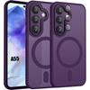Case for Samsung Galaxy A55 5G, with Magnetic Ring and Camera Glass - Purple